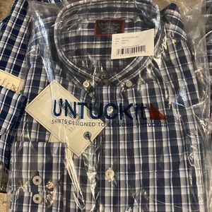 NWT UNTUCK it BUTTON DOWN BLUE CHECKERED SHIRT SIZE XL